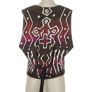 Color Muse Hand Painted Silk Vest Multicolor Size Small